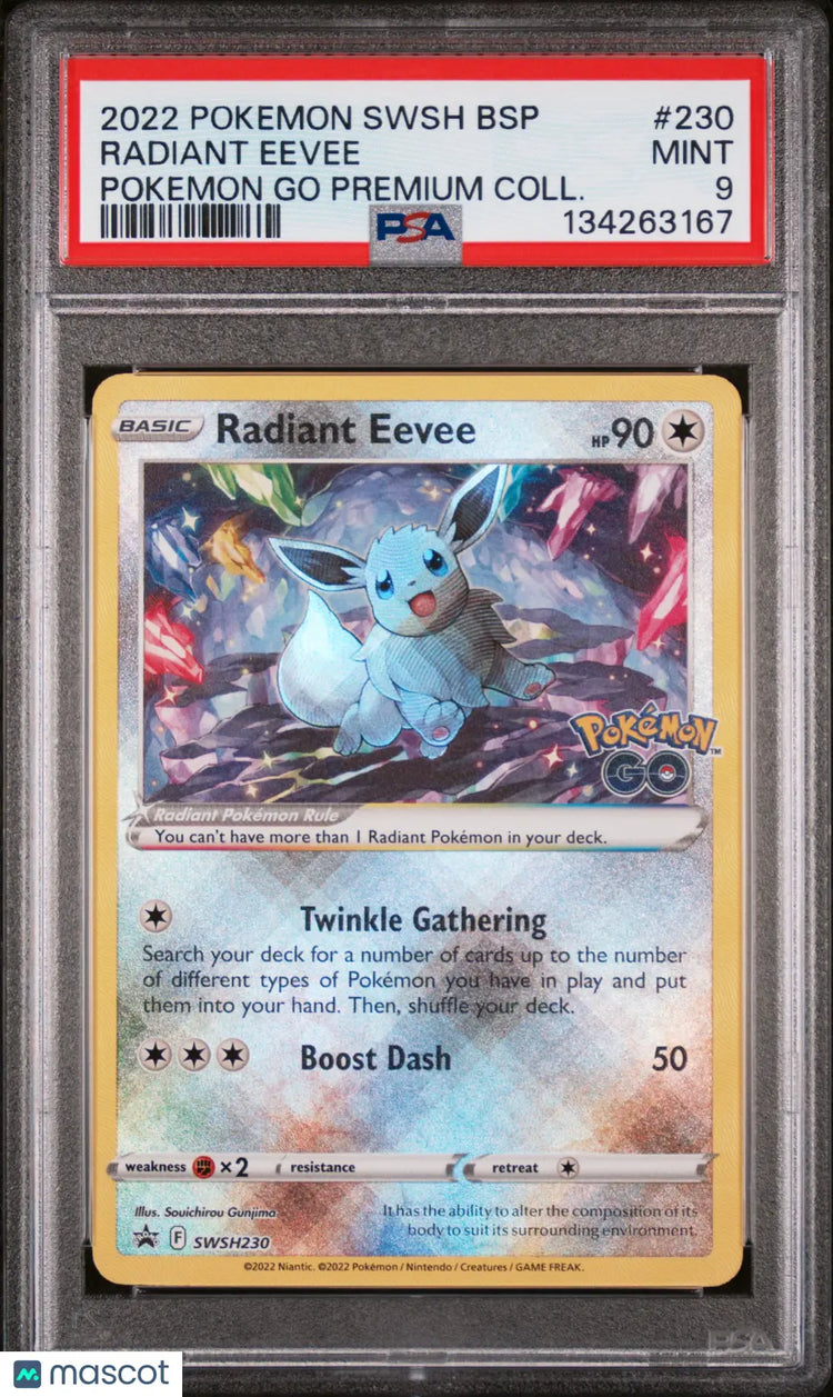 Eevee Pokemon Go Premium Coll. PSA 9 SWSH230 2022 Black Star Promo Radiant 