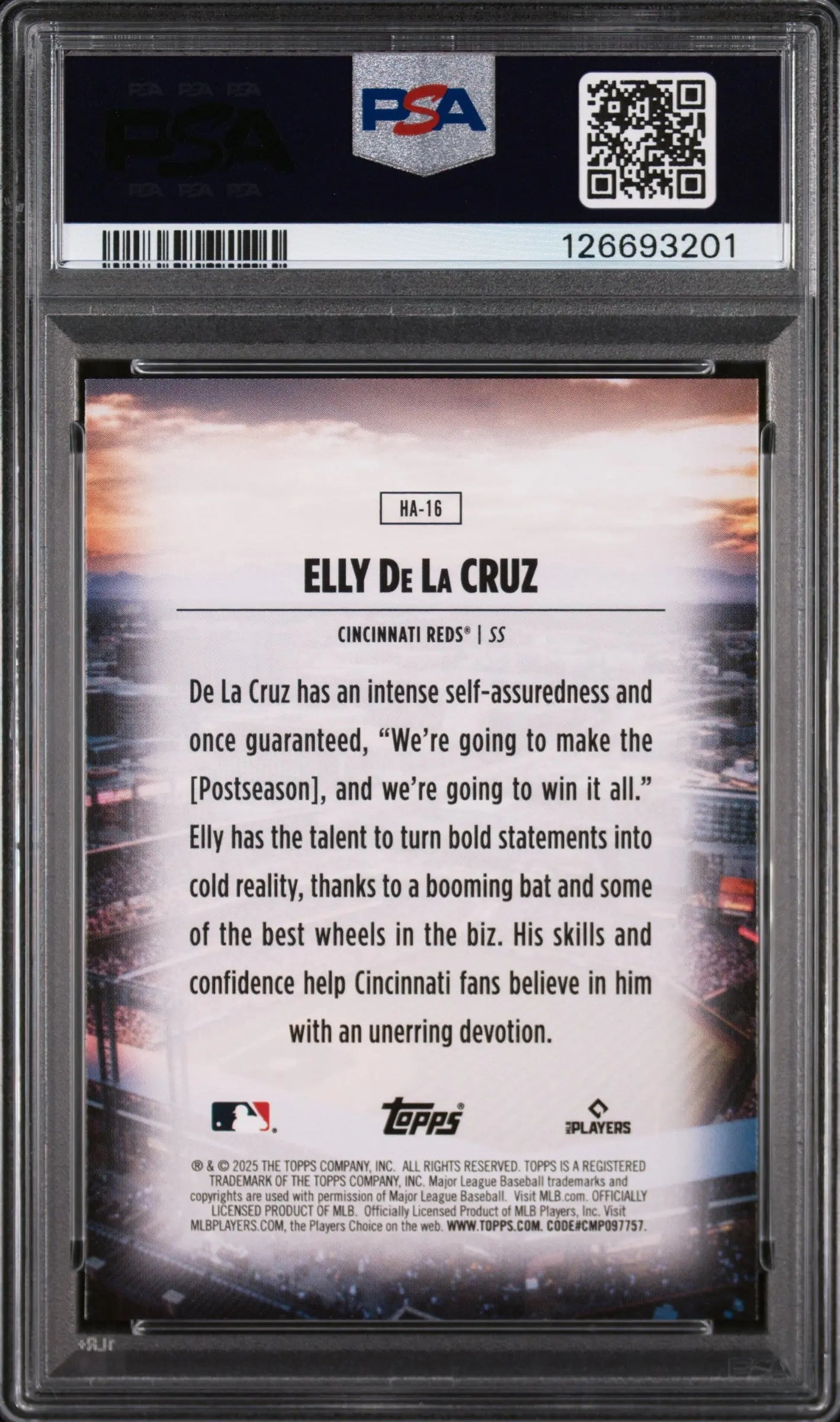 Elly De La Cruz PSA 9 Home Field Advantage SP RC Rookie 2025 Topps 