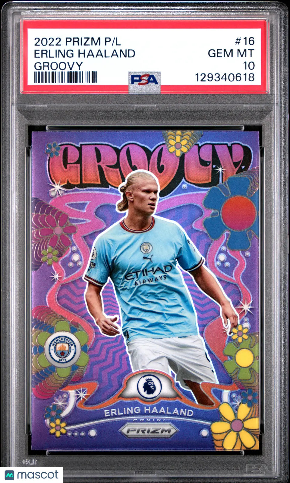 Erling Haaland #16 PSA 10 2022-23 Panini Prizm Premier League Groovy 
