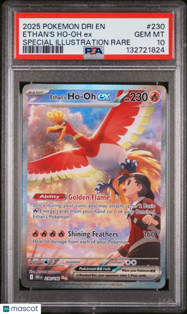 Ethan's Ho-Oh SIR PSA 10 230/182 2025 Pokemon Destined Rivals 