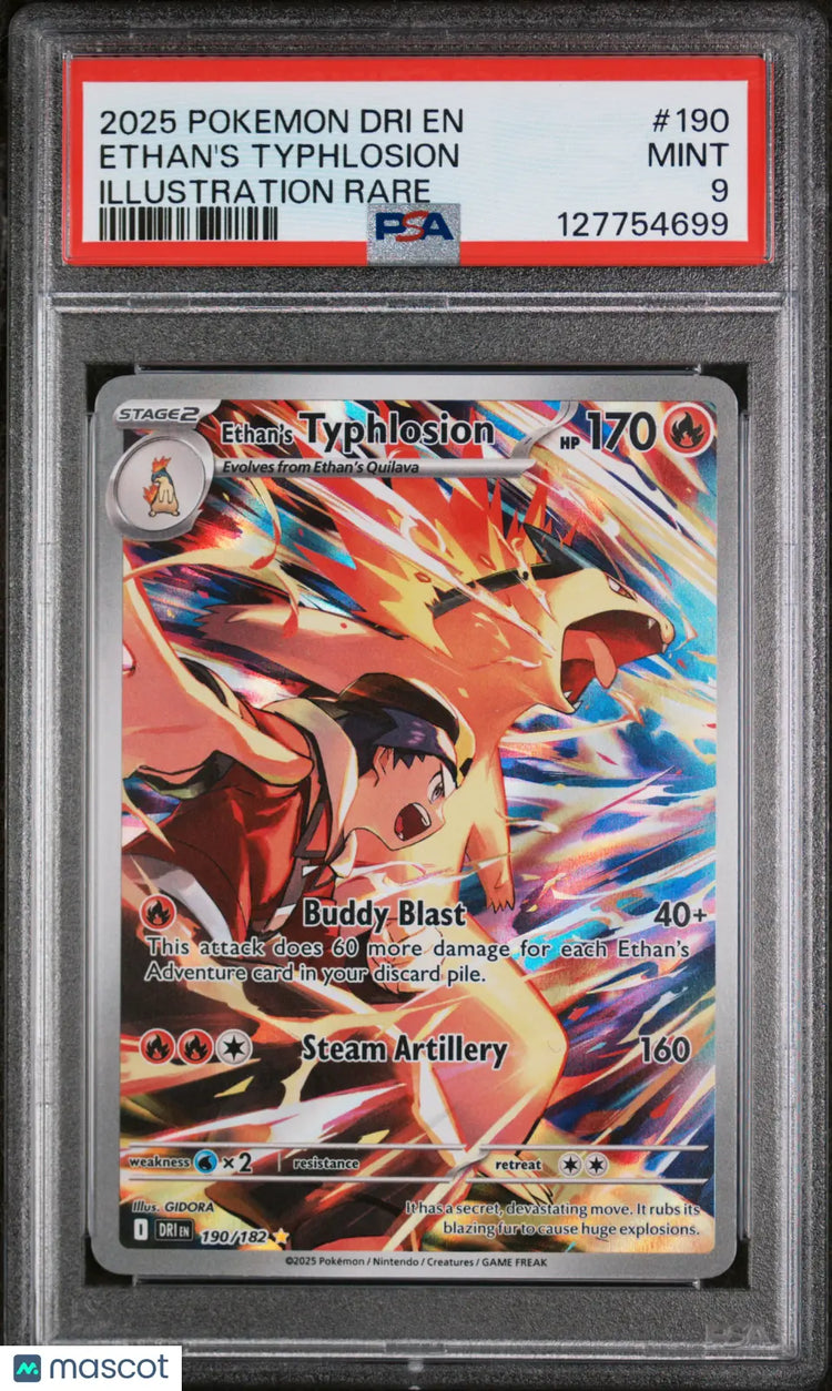 Ethan's Typhlosion Destined Rivals IR PSA 9 2025 Pokemon 190/182 