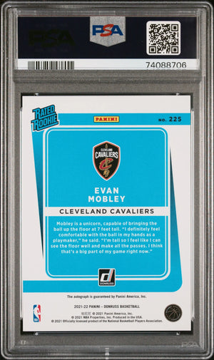 Evan Mobley Auto RC /99 PSA 10 2021-22 Donruss Rated Rookie 21-22 Panini 