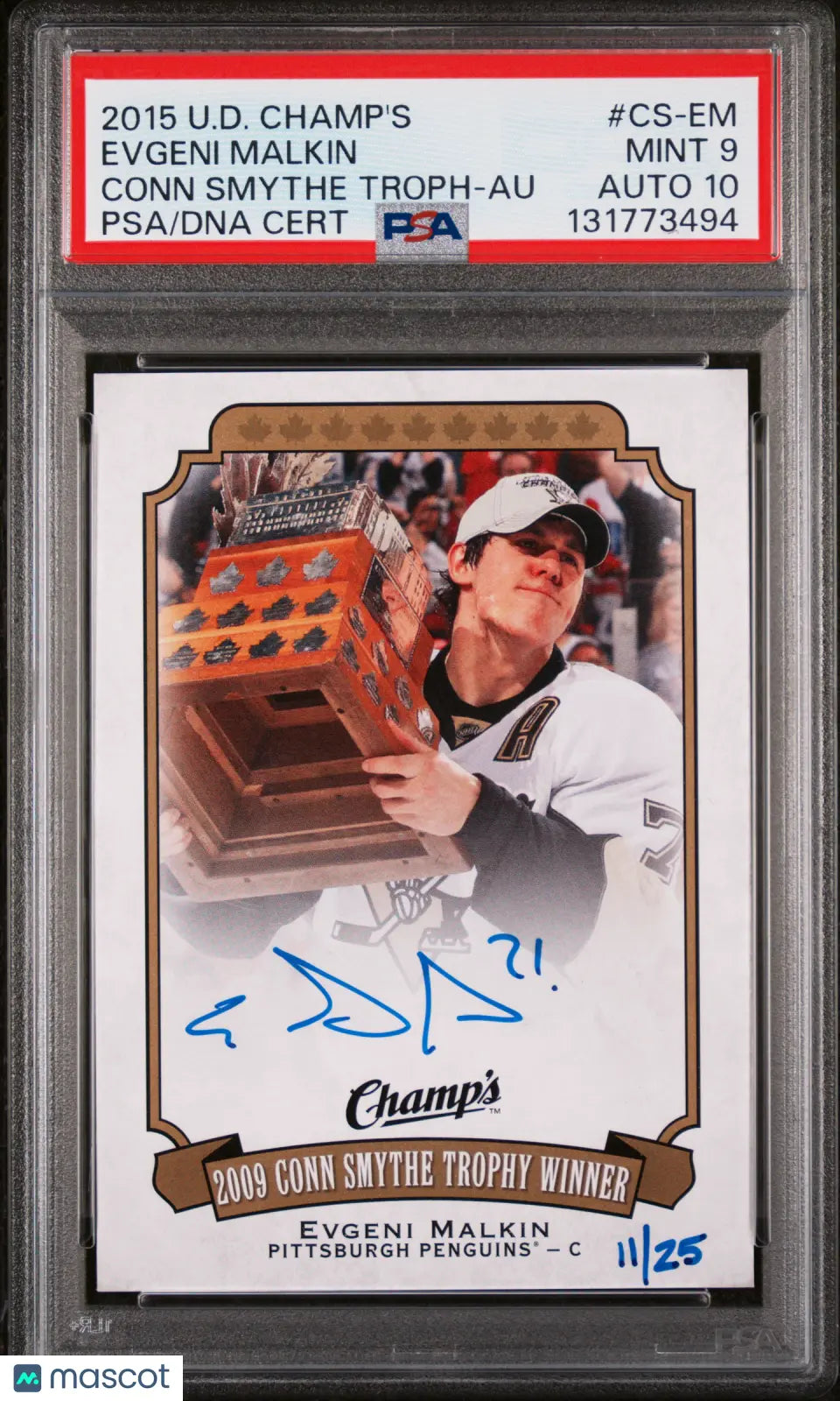 Evgeni Malkin /25 PSA 9 Auto 10 2015-16 UD Champs SP Conn Smythe Trophy 
