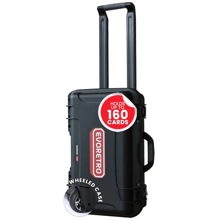 EvoRetro Waterproof Wheeled Card Case - Holds 160 Graded Slabs 