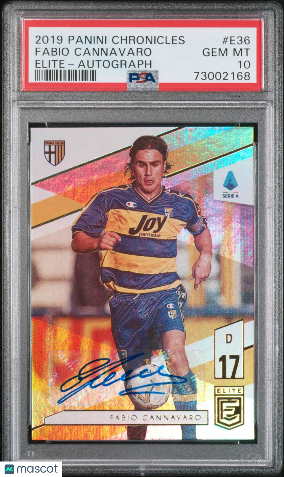 Fabio Cannavaro Elite Auto PSA 10 Autograph 2019-20 Panini Chronicles 