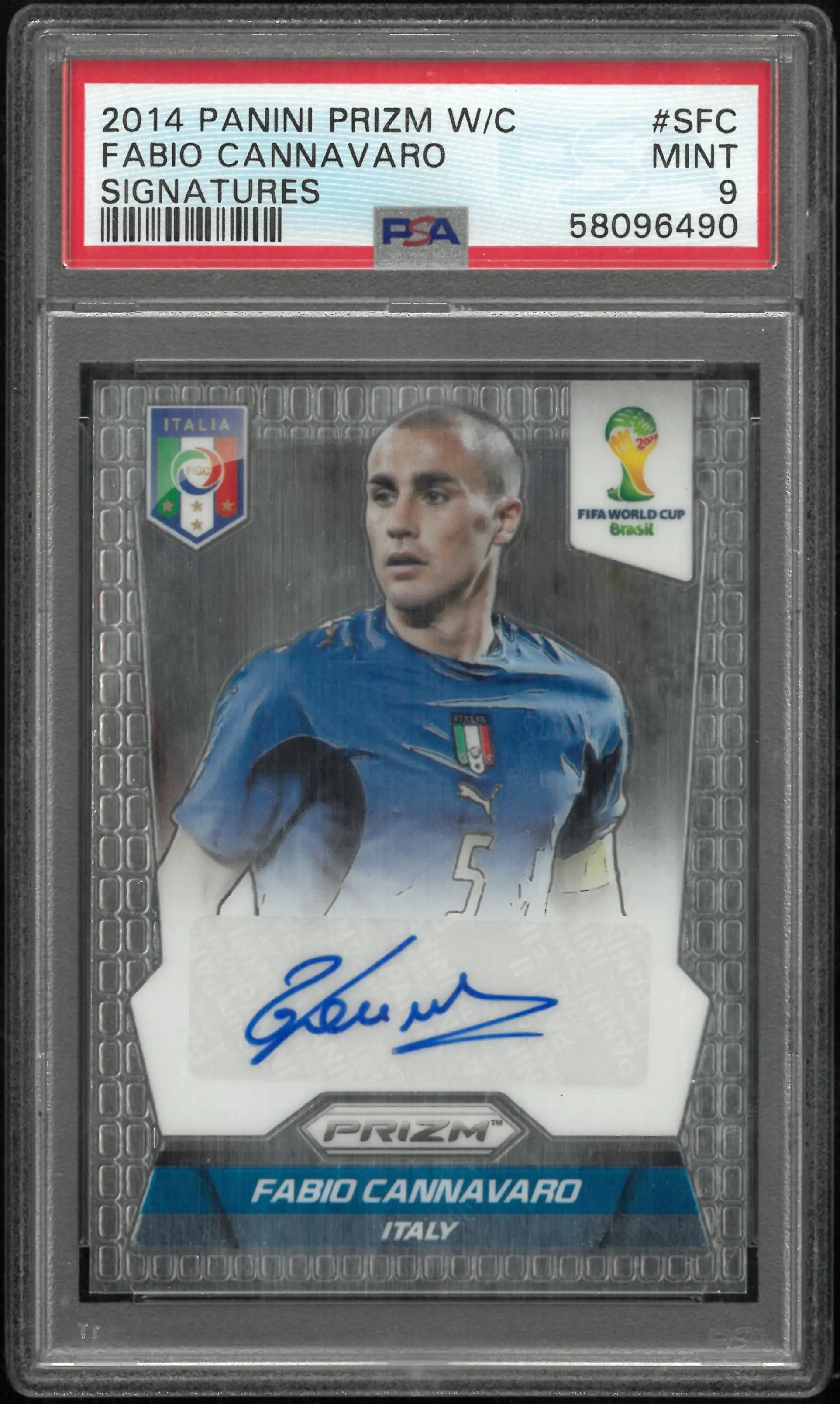 Fabio Cannavaro #SFC PSA 9 Auto 2014 Panini Prizm World Cup Signatures 