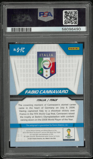 Fabio Cannavaro #SFC PSA 9 Auto 2014 Panini Prizm World Cup Signatures 