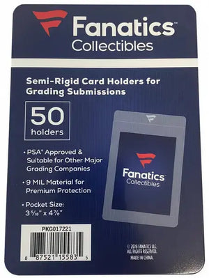 Fanatics Semi Rigid Card Holder 50 Count Pack 