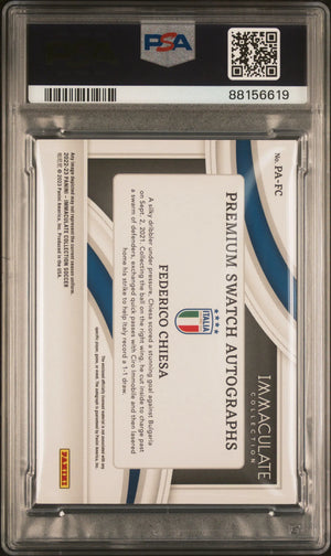 Federico Chiesa PSA 10 Immaculate /99 Premium Swatches Auto Patch 2022-23 