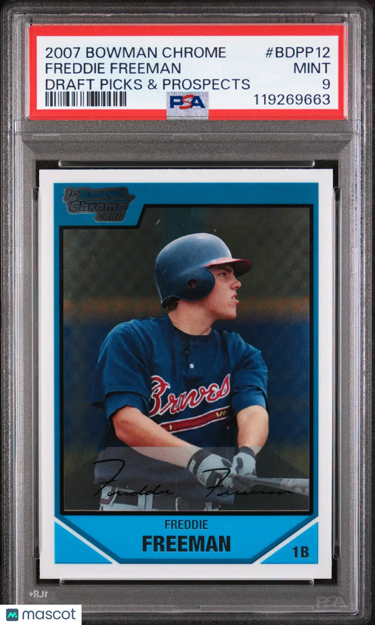 Freddie Freeman RC Rookie PSA 9 2007 Bowman Chrome Draft Picks & Prospects 1st 