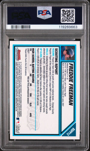 Freddie Freeman RC Rookie PSA 9 2007 Bowman Chrome Draft Picks & Prospects 1st 