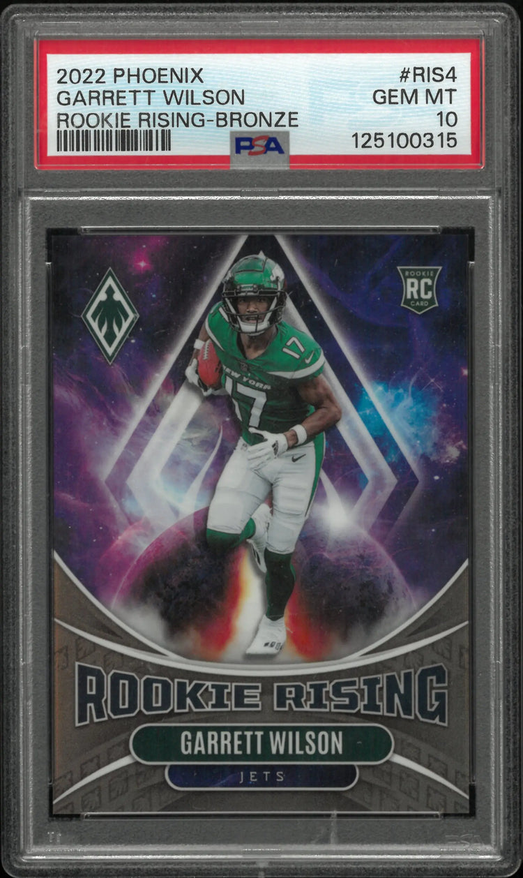Garrett Wilson RC PSA 10 2022 Panini Phoenix Rookie Rising Bronze /50 