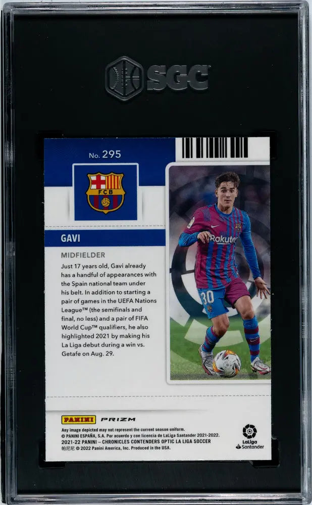 Gavi 2021-22 Panini Chronicles SGC 10 GEM Purple Mojo Contenders RC Ro