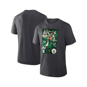 Giannis Antetokounmpo Milwaukee Bucks Topps Comic Court - Charcoal Tee 