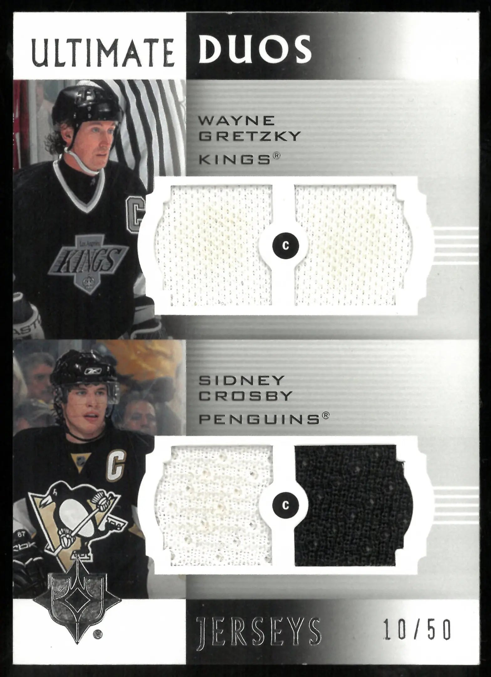 Gretzky Crosby Ultimate Duos /50 Quad Jersey UD 2007-08 