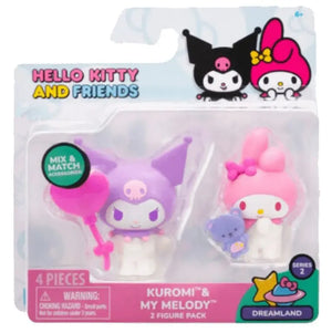 Hello Kitty & Friends 2 Figure Pack Dreamland My Melody Teddy Bear & Kuromi Heart Balloon 