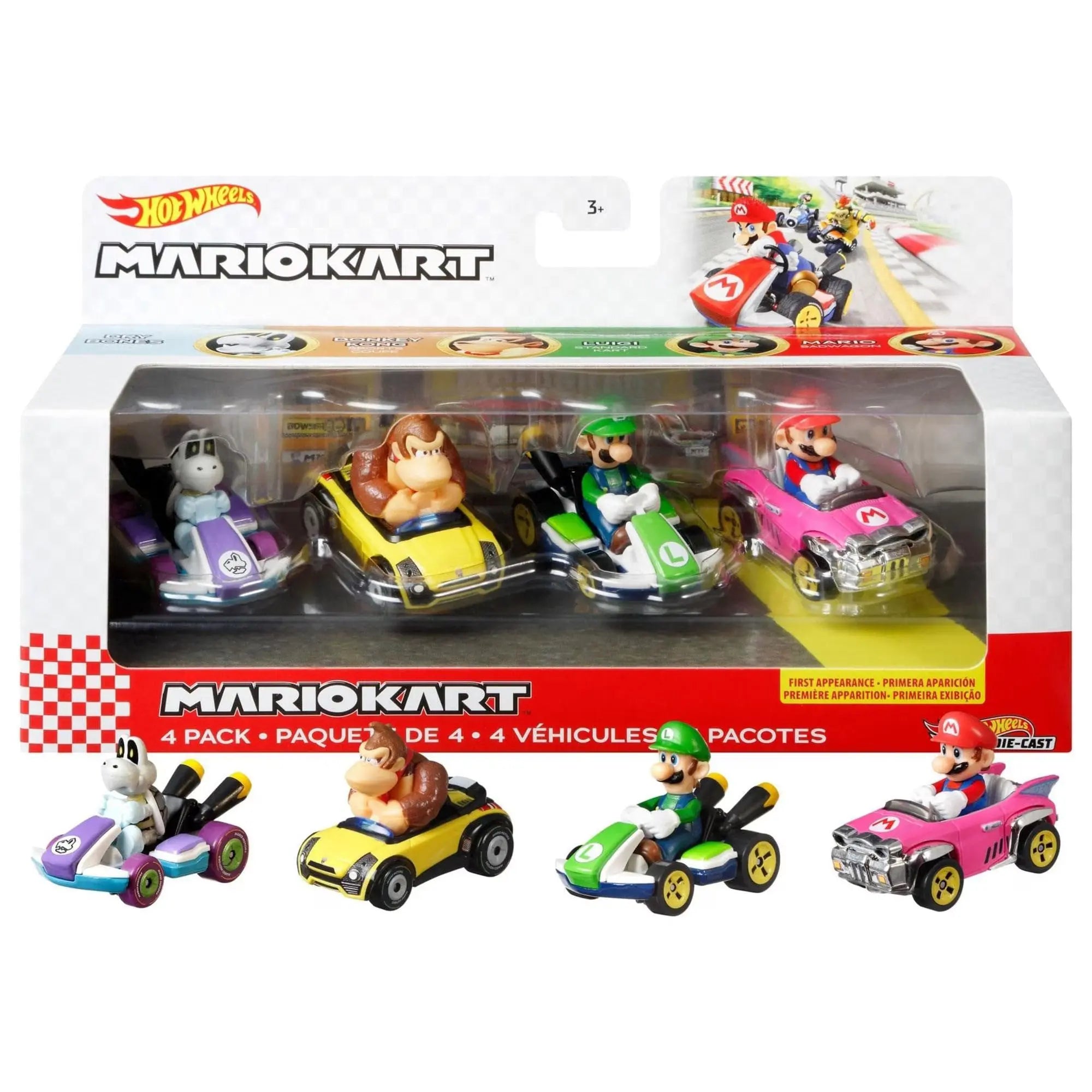 Hot Wheels Mario Kart 4 Pack 