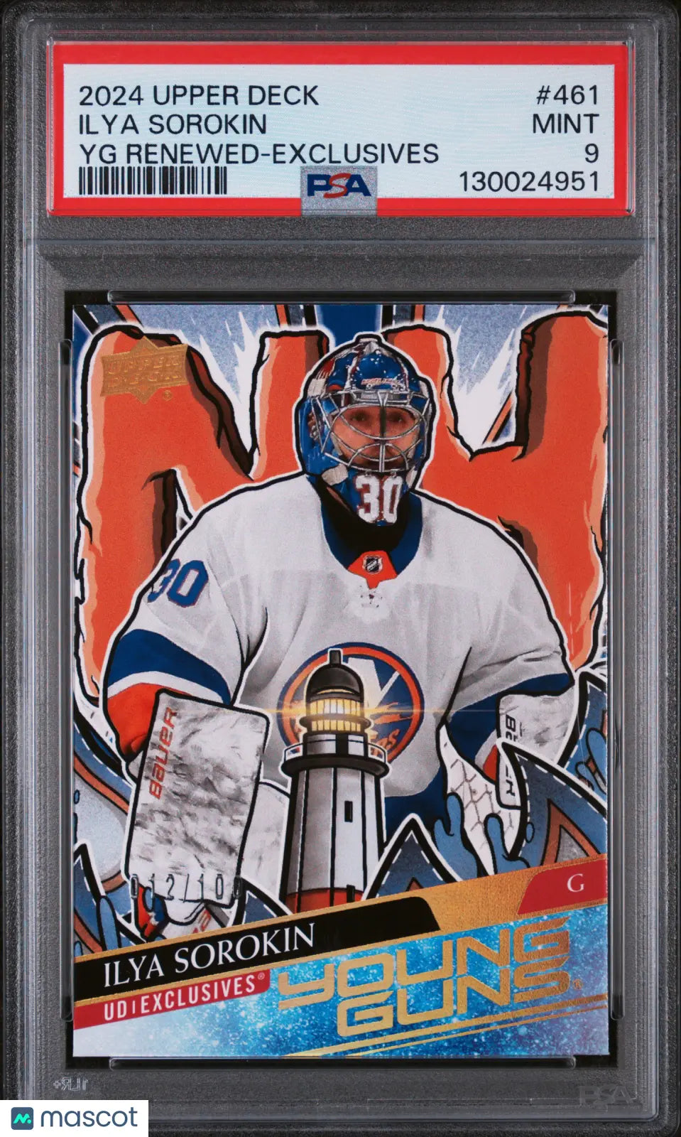 Ilya Sorokin Young Guns Renewed /100 Exclusives RC Rookie 2024-25 24-25 PSA 9 