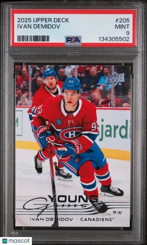 Ivan Demidov PSA 9 Young Guns RC Rookie 2025-26 UD Upper Deck 