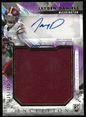 JAYDEN DANIELS /125 Auto Jersey 2024 Topps Inception RC Rookie 