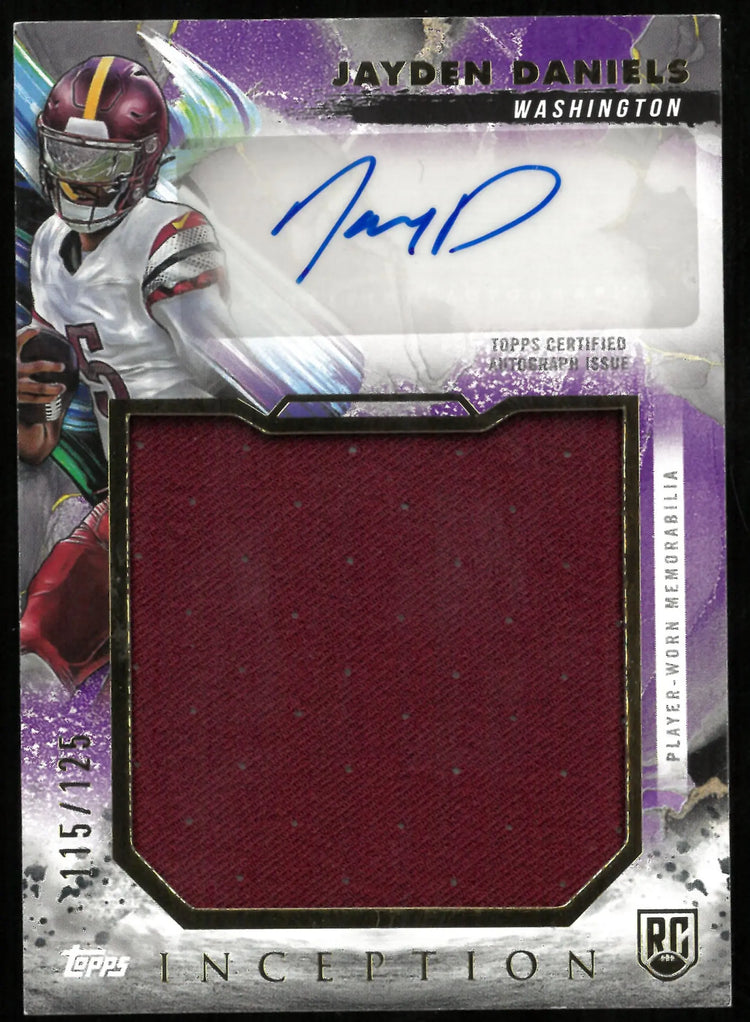 JAYDEN DANIELS /125 Auto Jersey 2024 Topps Inception RC Rookie 