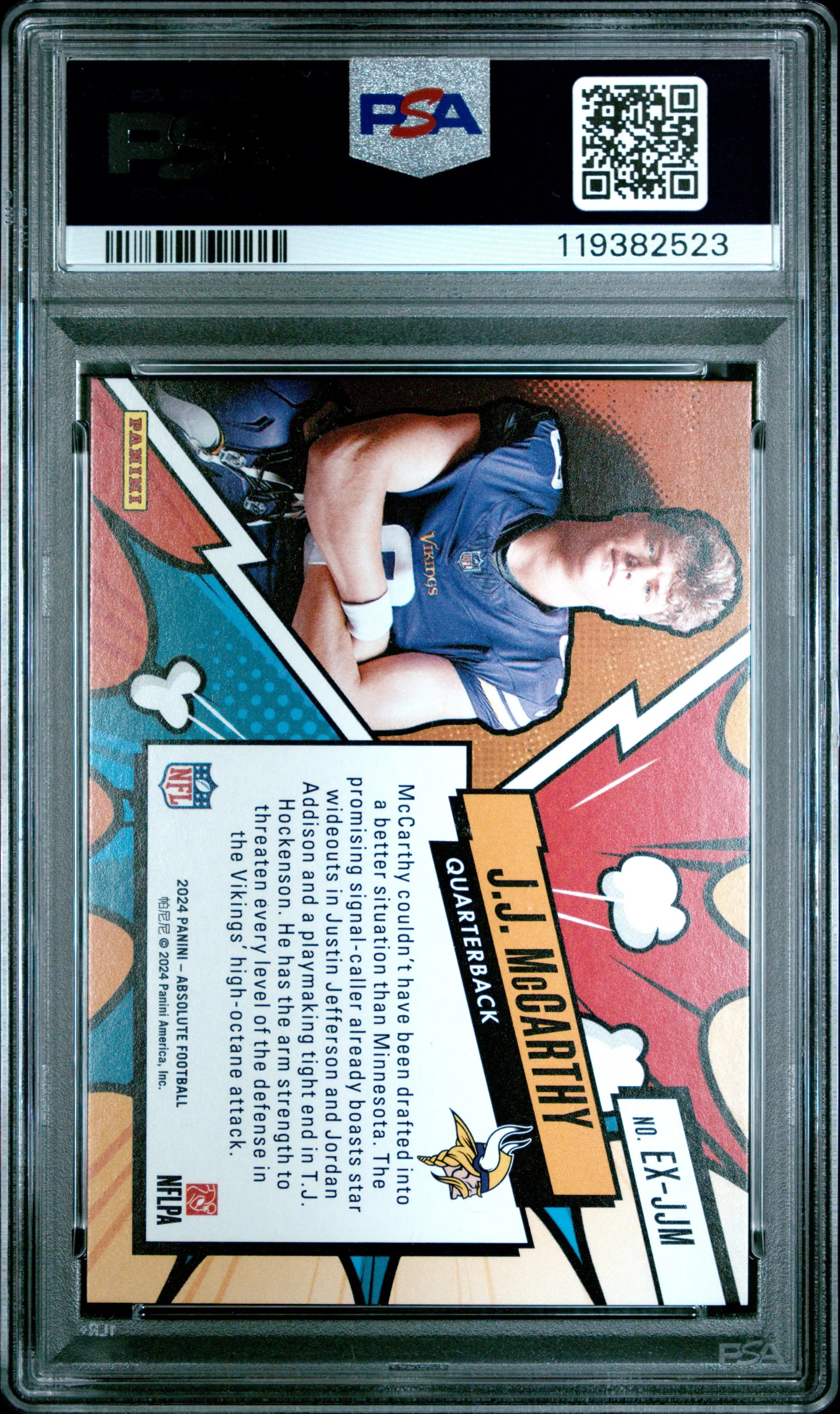 JJ McCarthy Explosive 2024 Absolute PSA 10 RC Rookie SP SSP 