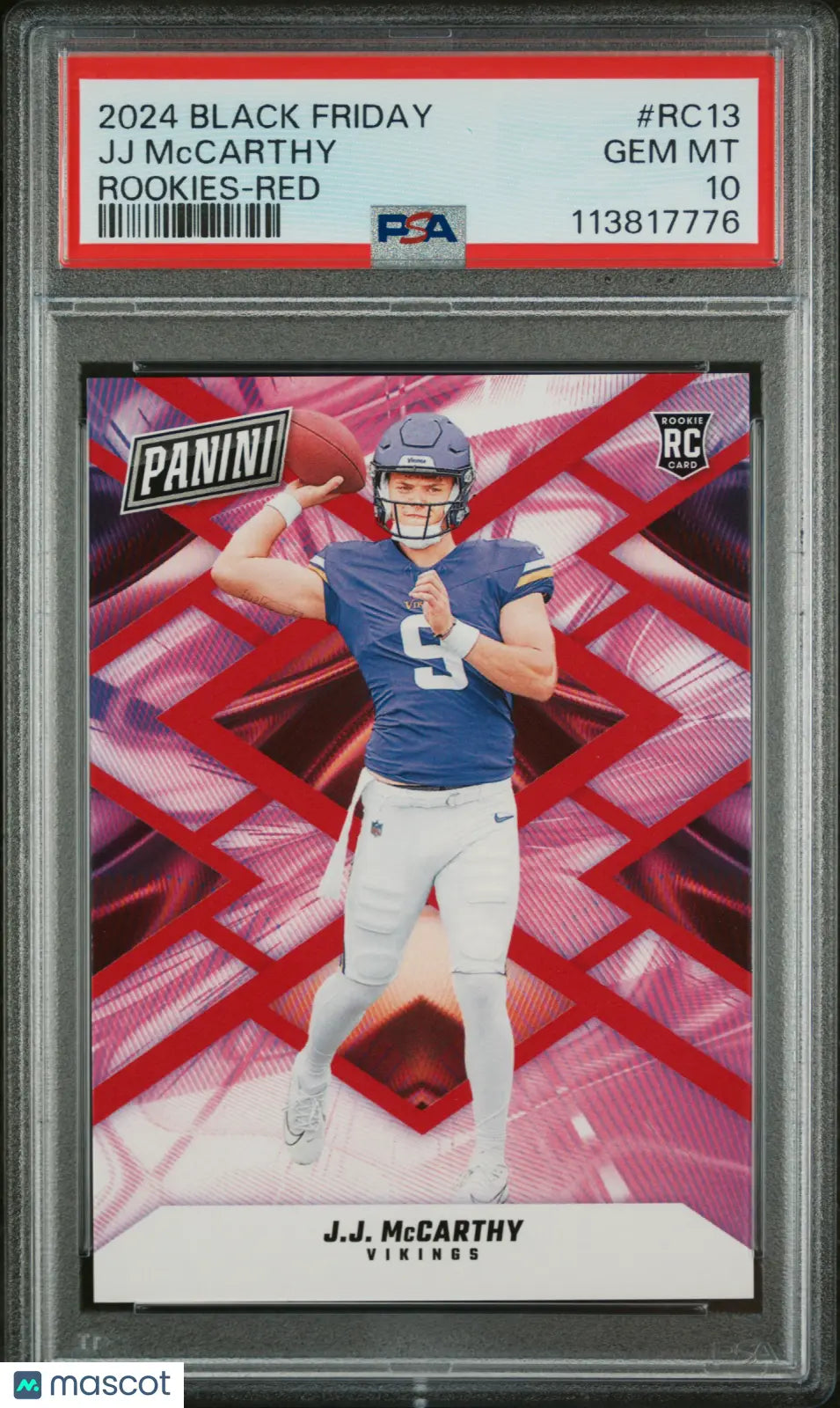 JJ Mccarthy #RC13 Red PSA 10 /125 2024 Panini Black Friday Rookie RC Pop 5 