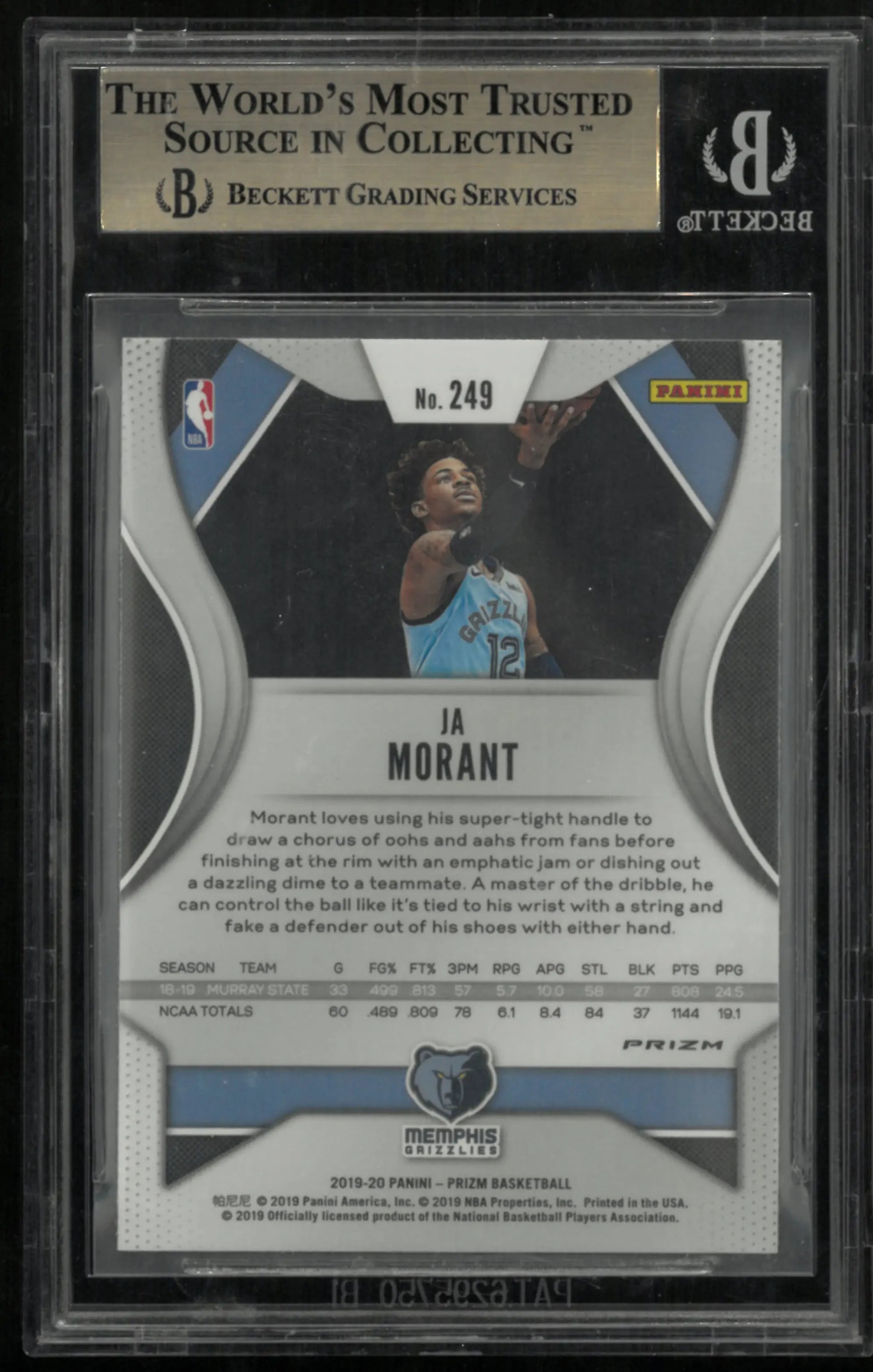 Ja Morant RC BGS 9.5 GEM Disco Fast Break Rookie Variation 2019-20 Prizm 19-20 