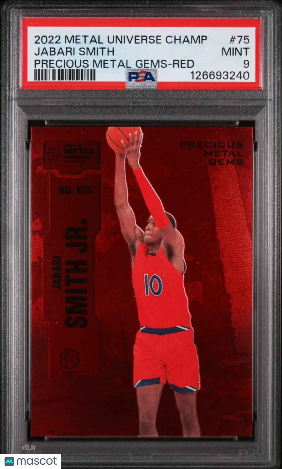 Jabari Smith /100 Precious Gems Red PSA 9 2022 Skybox Metal Universe Champions 