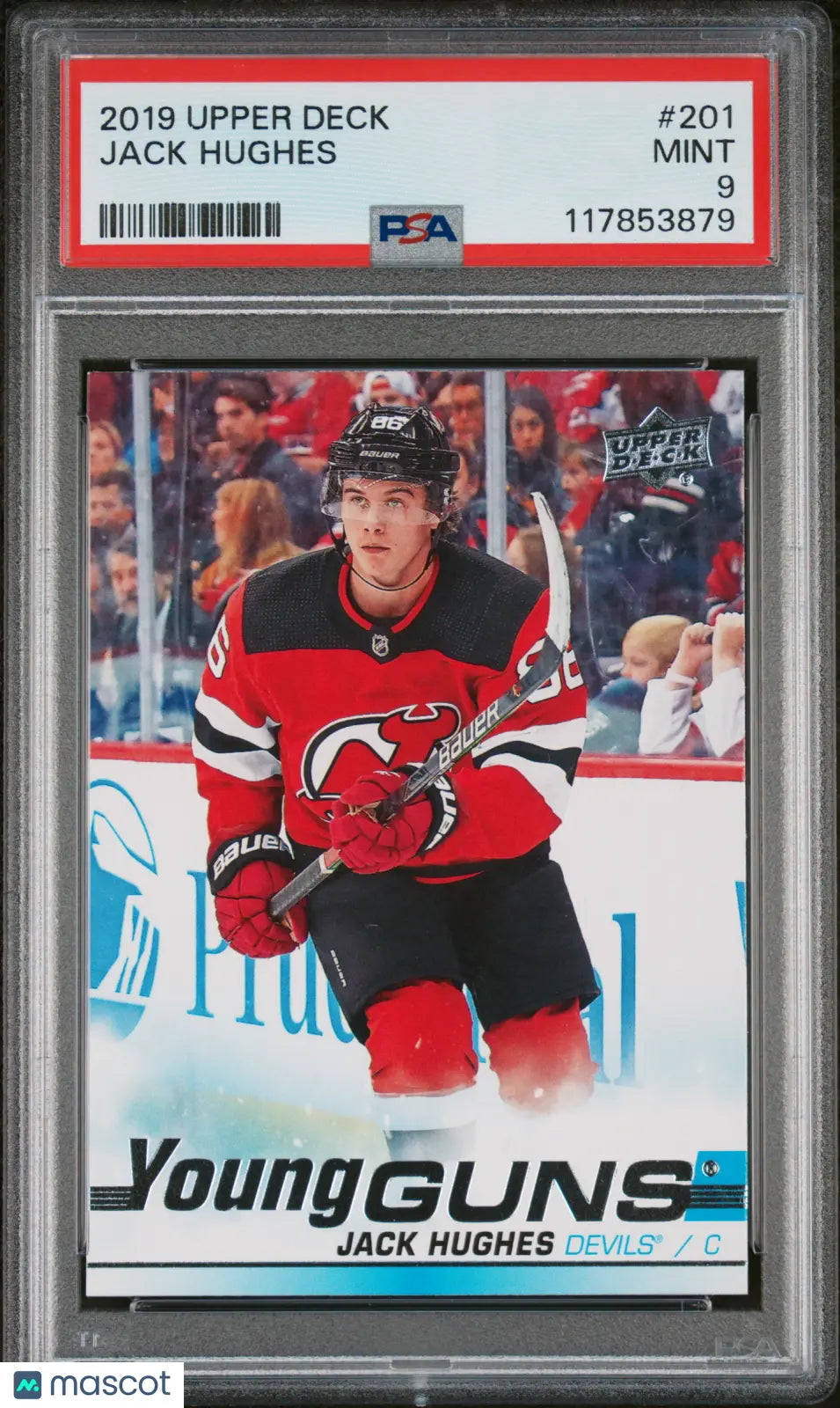 Jack Hughes PSA 9 Young Guns RC Rookie 2019-20 Upper Deck USA 