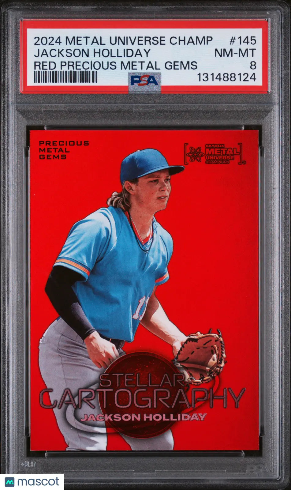 Jackson Holliday PSA 8 RED PMG /100 RC Rookie 2024 Metal Precious Gems 