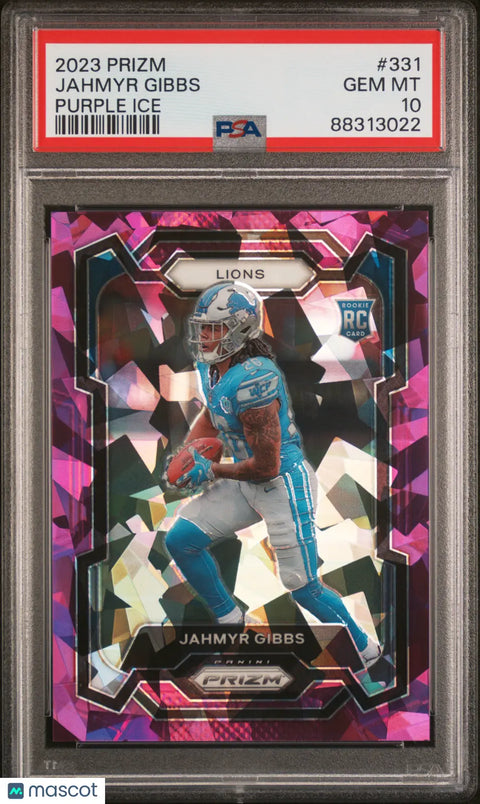 Jahmyr Gibbs #331 RC Rookie /225 Purple Ice PSA 10 GEM