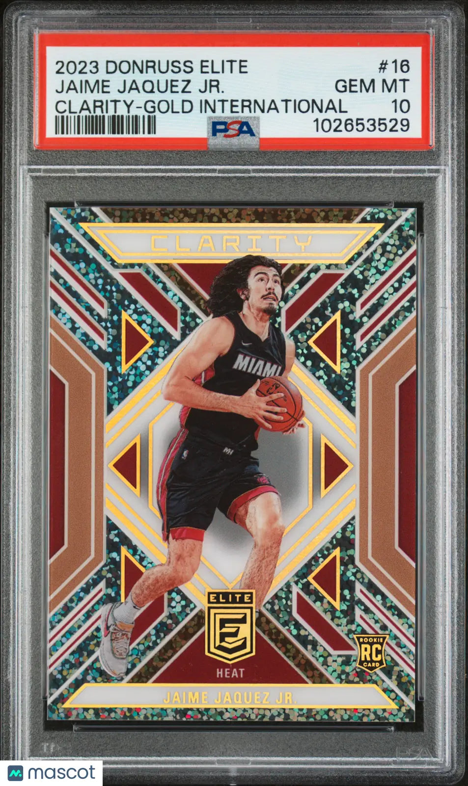 Jaime Jaquez Jr. /10 Gold International PSA 10 2023-24 Donruss Elite Clarity RC 