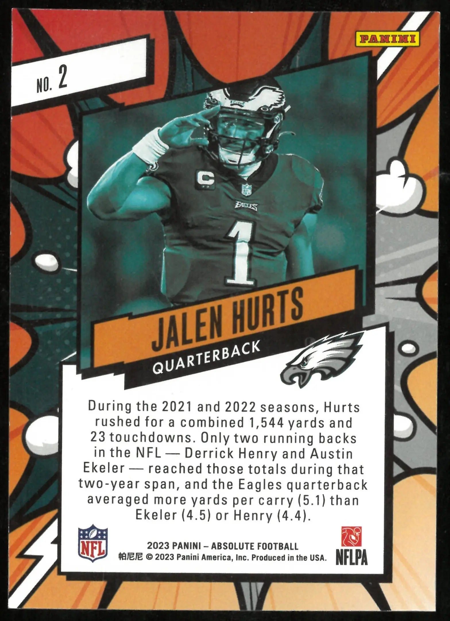 Jalen Hurts Explosive Absolute 2023 Panini SP SSP 