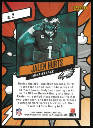 Jalen Hurts Explosive Absolute 2023 Panini SP SSP 