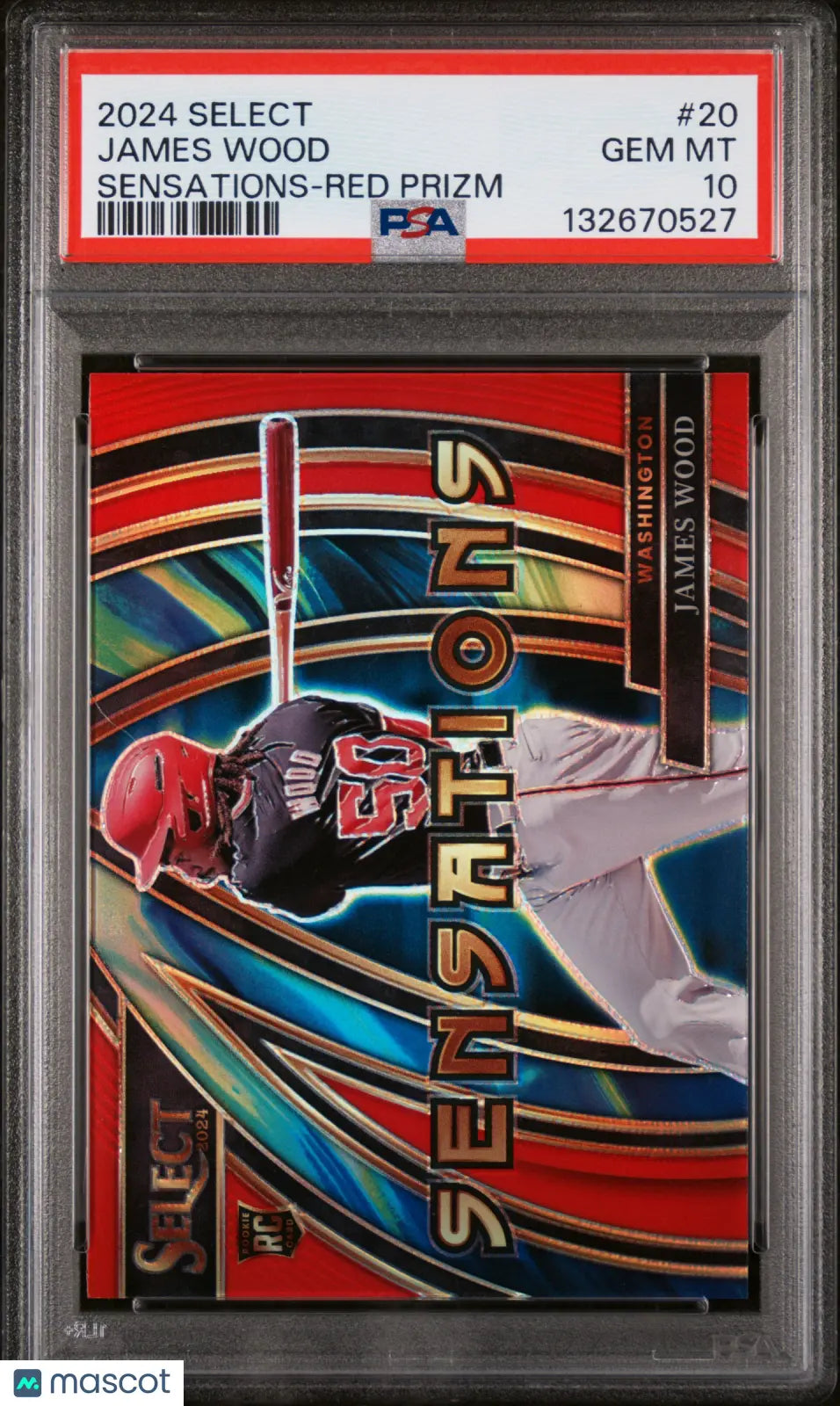 James Wood PSA 10 RC /99 Rookie Prizm Sensations Red 2024 