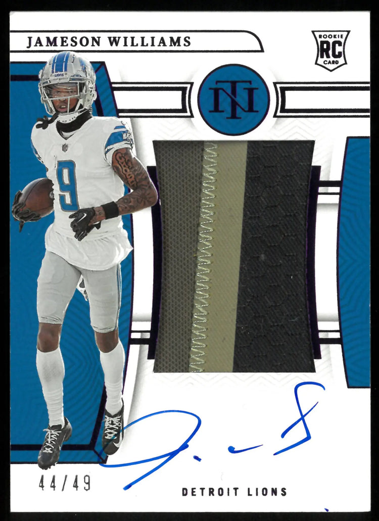 Jameson Williams /49 Patch Auto National Treasures RC Rookie 2022 