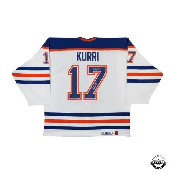 Jari Kurri Autographed & Inscribed Edmonton Oilers® Authentic White Jersey 