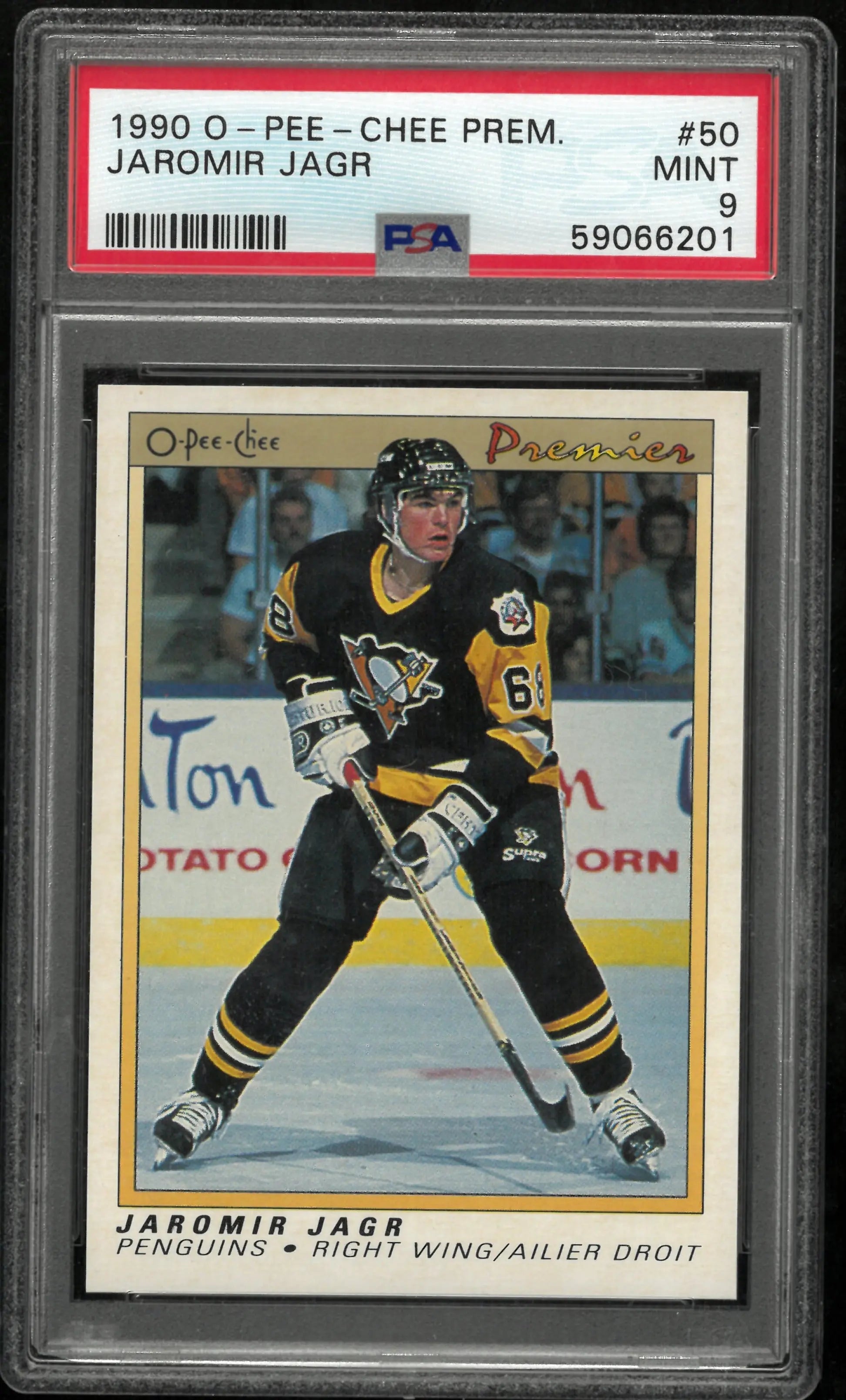 Jaromir Jagr RC Rookie 1990-91 OPC O Pee Chee Premier Penguins 