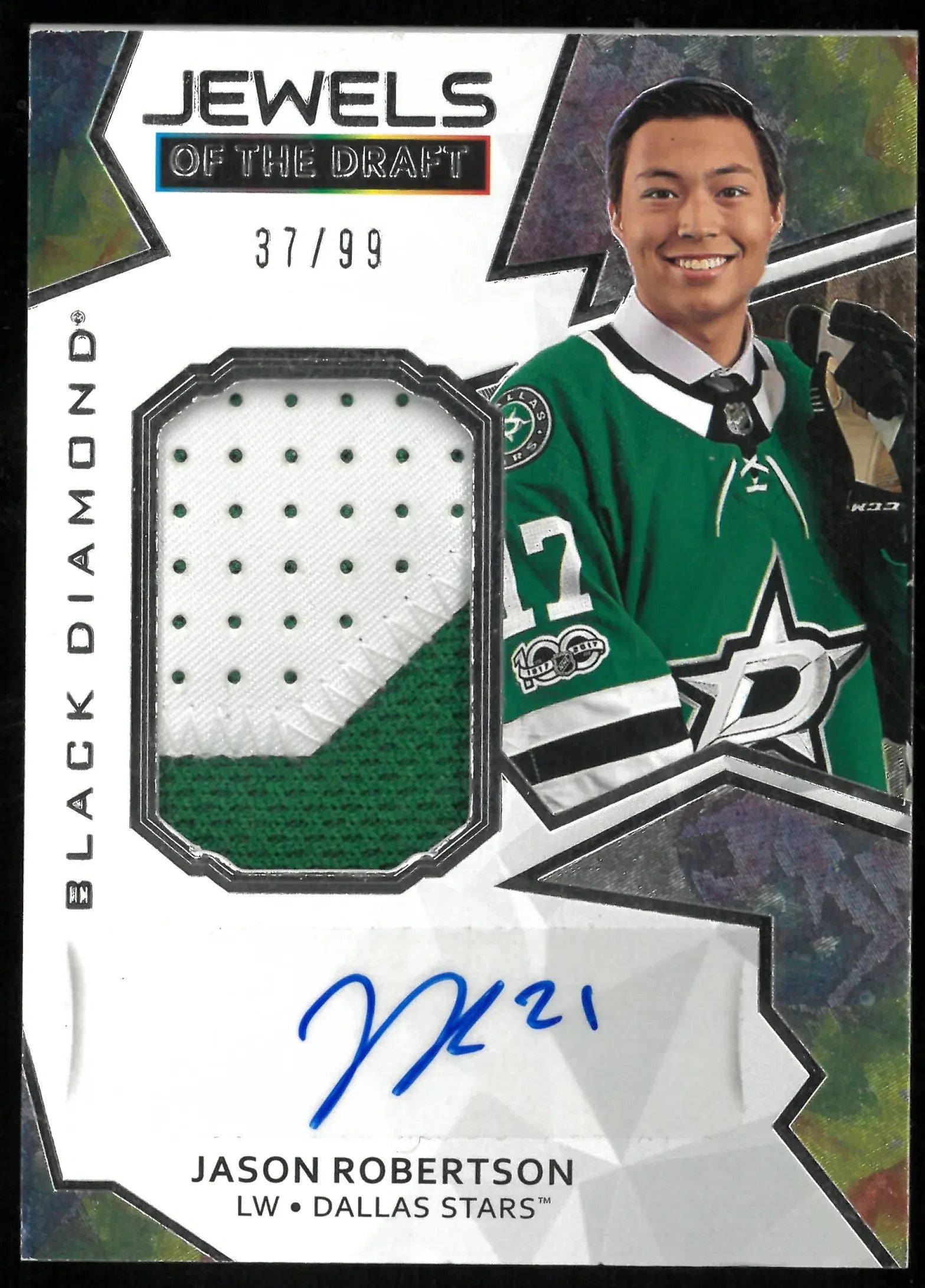Jason Robertson Jewels of the Draft Patch Auto /99 2020-21 RC Rookie 