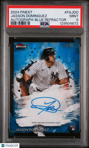 Jasson Dominguez Blue Refractor /99 PSA 9 2024 Topps Finest Finest Autographs RC 