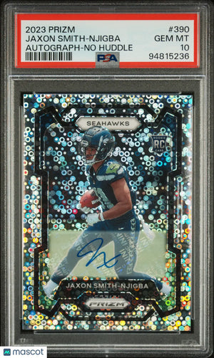 Jaxon Smith-Njigba RC Rookie Autograph No Huddle PSA 10 2023 Panini Prizm Disco 