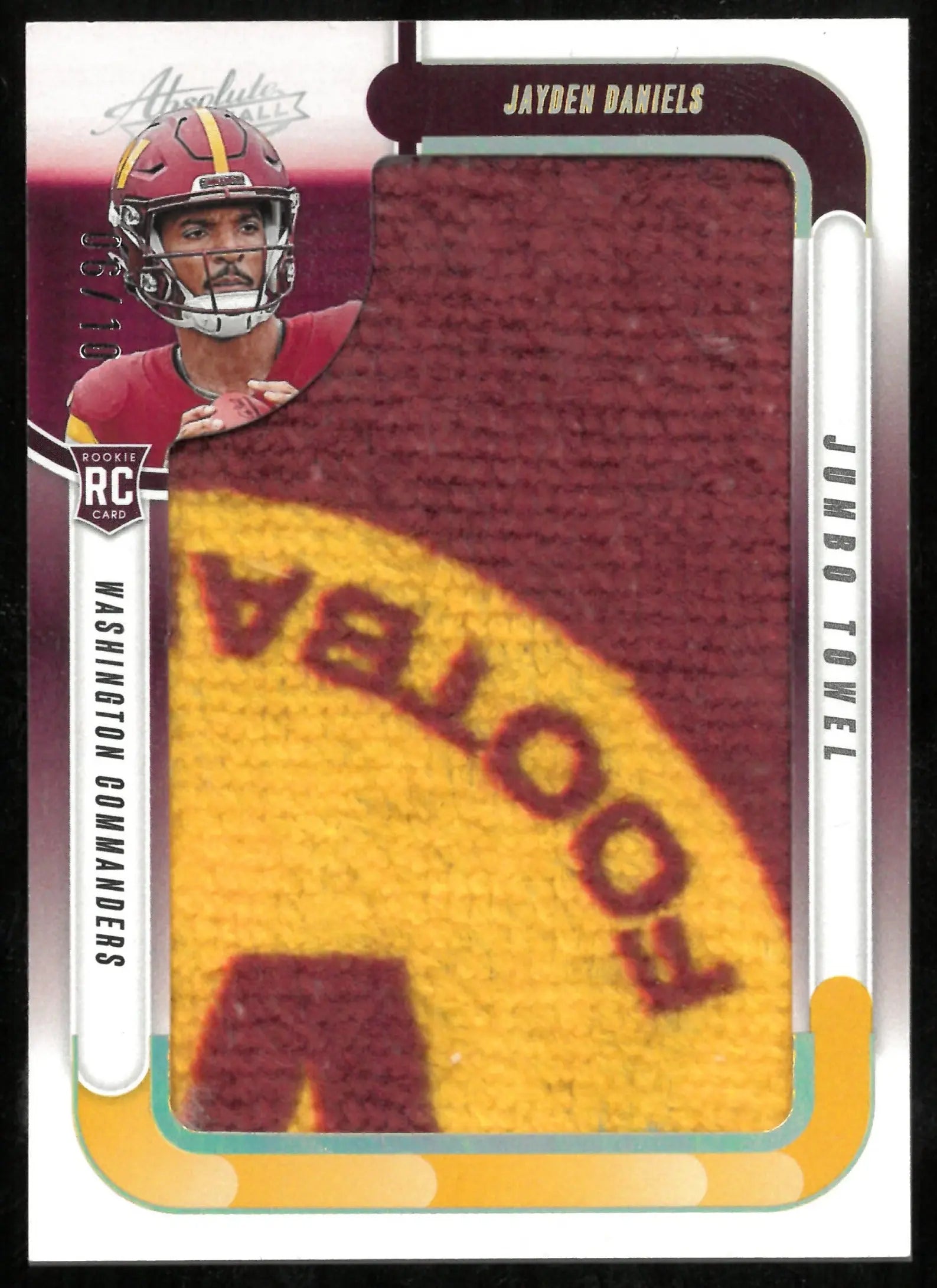 Jayden Daniels /10 Jumbo Towel Absolute 2024 Panini RC Rookie 