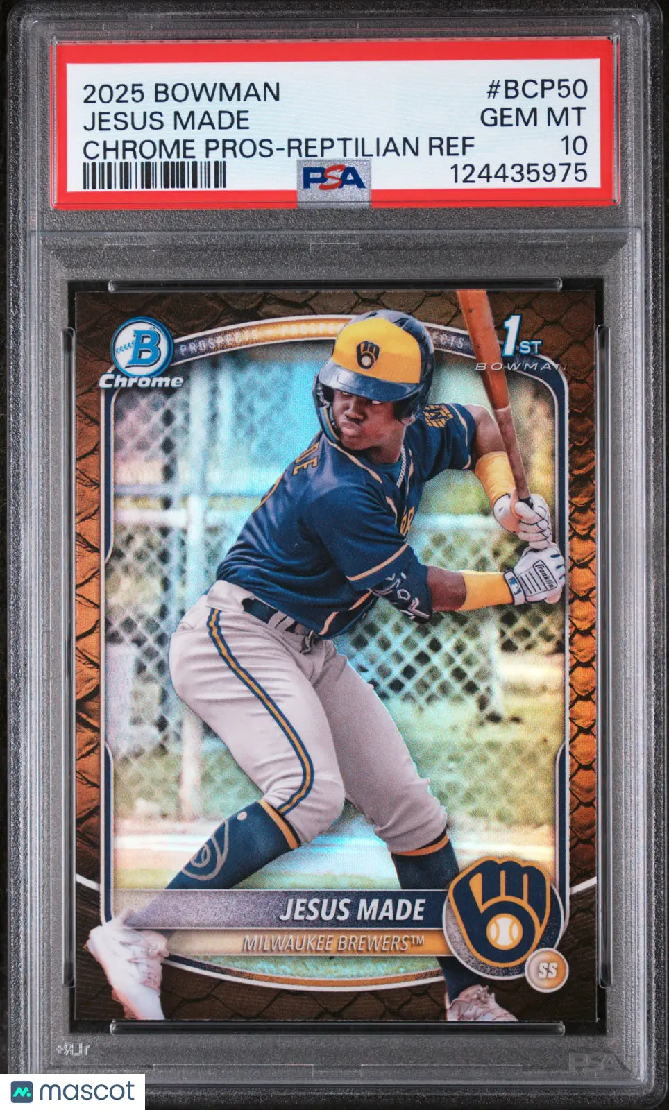 Jesus Made 1st RC PSA 10 Rookie Reptilian Refractor 2025 Bowman Chrome Prospects 