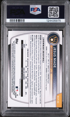 Jesus Made 1st RC PSA 10 Rookie Reptilian Refractor 2025 Bowman Chrome Prospects 