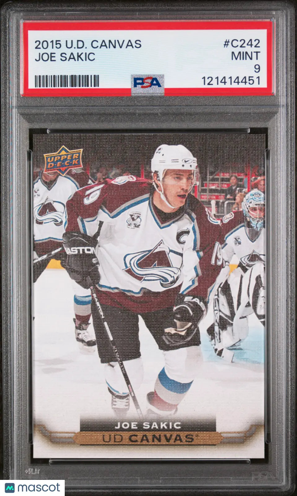 Joe Sakic 2015-16 UD Canvas PSA 9 15-16 Upper Deck Colorado Avalanche SP Retired 