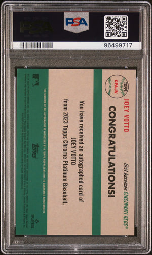 Joey Votto /15 AUTO PSA 10 2023 Platinum Topps Anniversary Pink Autograph 