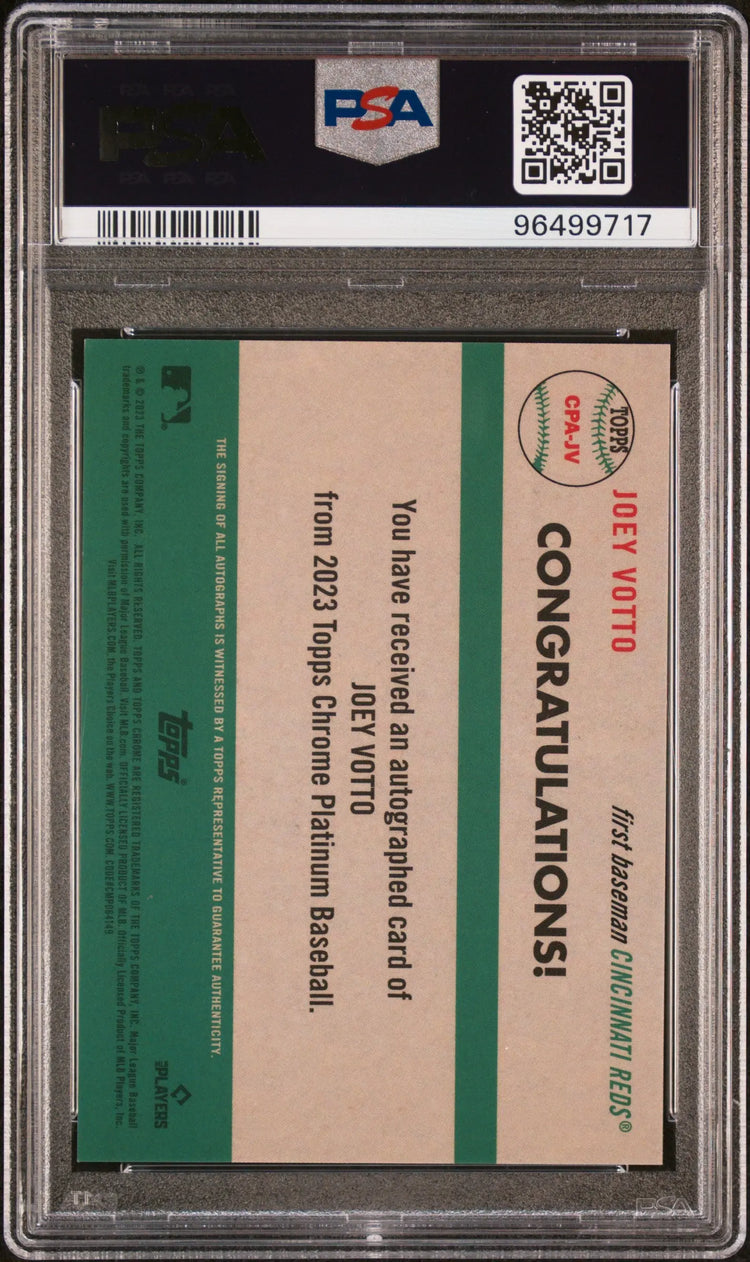 Joey Votto /15 AUTO PSA 10 2023 Platinum Topps Anniversary Pink Autograph 
