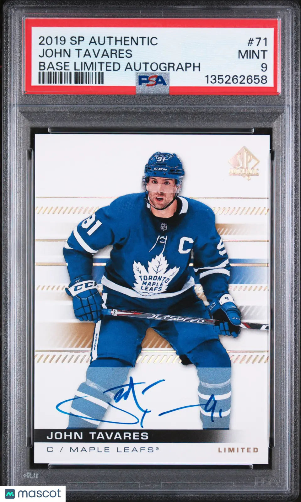 John Tavares #71 Base Limited Autograph PSA 92019-20 SP Authentic 