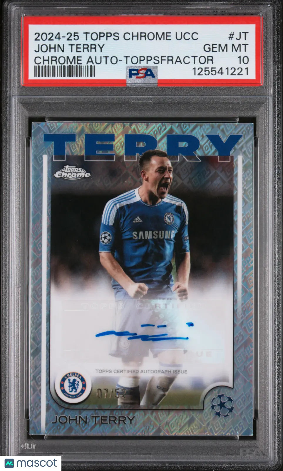 John Terry Pop 2 Auto PSA 10 2024-25 Topps Chrome UCC Autograph /52 Toppsfractor 